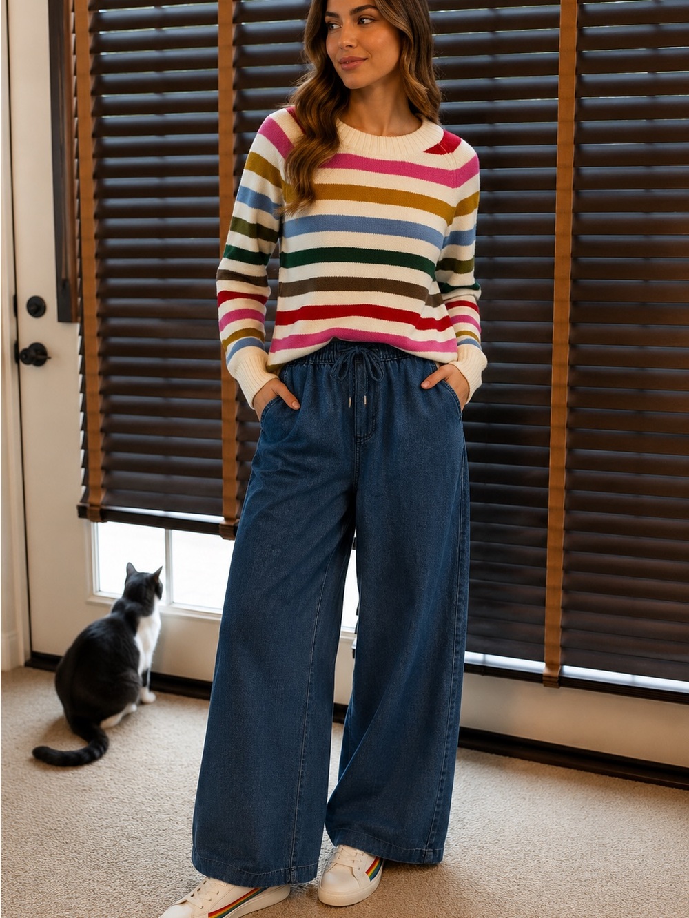 GAP Multicolor Stripe Cotton Blend Sweater | Size Medium - Picture 7 of 7